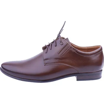 Pánské polobotky OBUV JANA ČR Pánské kožené polobotky 480 hnědé Velikost: 45