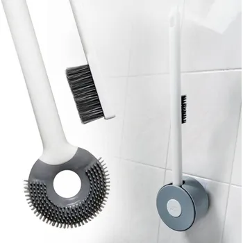 WC štětka Silikonový kartáč na wc 2v1