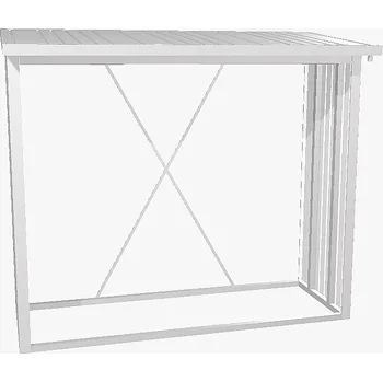 Zahradní úložný box Biohort Víceúčelový sklad krbového dřeva BIOHORT dřevník WoodStock 229 x 102 (stříbrná metalíza)