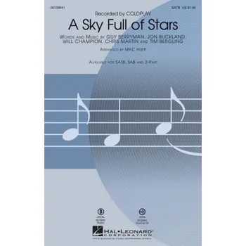 Coldplay: A Sky Full of Stars (noty na sborový zpěv, SATB) - SADA 5 ks