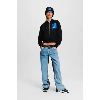 Dámské džíny DŽÍNY KARL LAGERFELD JEANS KLJ MR RELAXED BLOCK DENIM WASHED LIGHT BLUE BLACK