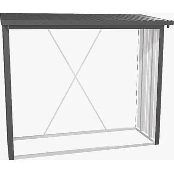 Zahradní úložný box Biohort Víceúčelový sklad krbového dřeva BIOHORT dřevník WoodStock 229 x 102 (tmavě šedá metalíza)
