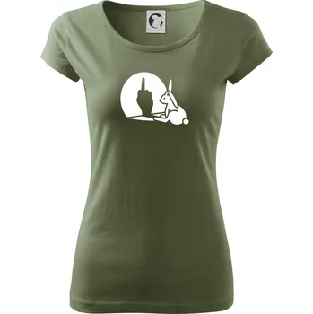 Dámské tričko Zajíc stín fuck - Dámské triko Pure - S ( Khaki )