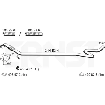 Výfukový systém Výfuková trubka ERNST 314534
