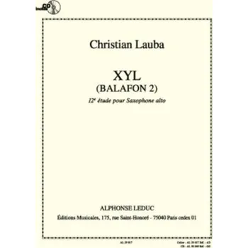 Christian Lauba: XYL Balafon 2, 12th Study (noty na altsaxofon) (+audio)
