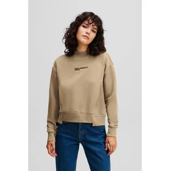 Dámská mikina MIKINA KARL LAGERFELD JEANS KLJ ASYMMETRIC MOCK SWEAT DESERT TAUPE