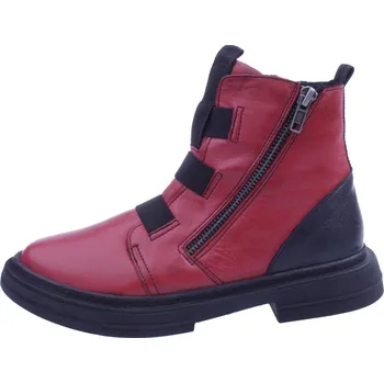 Dámské polobotky Boty Karyoka 3383/501 červené dámské kožené polokozačky Velikost: 40