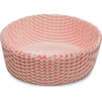 Jednorázové nádobí Košíček papírový prům. 80, v.27,5mm (růžový proužek) 1000 ks/bal