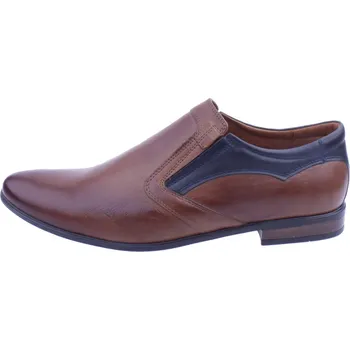 Pánské polobotky OBUV JANA ČR Pánské kožené polobotky 1035 hnědo/černé Velikost: 45