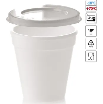 Jednorázové nádobí Víčko průhledné PET pro kelímek POLO20Z, rovné 500 ks/bal