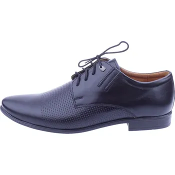 Pánské polobotky OBUV JANA ČR Pánské kožené polobotky 482 černé Velikost: 37