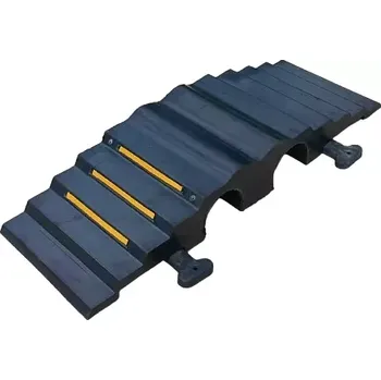 kabelová chránička Černo-žlutý gumový kabelový most - délka 85,5 cm, šířka 30 cm, výška 12,5 cm