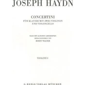 Franz Joseph Haydn: Concertini For Piano (noty na 2 housle, violoncello, klavír)