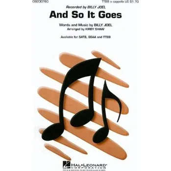 Billy Joel: And So It Goes (TTBB) (noty na sborový zpěv) - SADA 5 ks