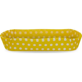 Jednorázové nádobí Košíček papírový Ecler oválný 136x34, v.26,5mm (žluto-bílý) 1000 ks/bal