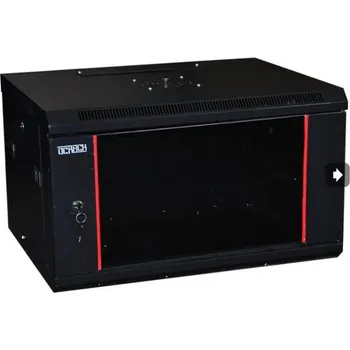 Rozvaděč OCRACK 19" OCC-04U-45SBK rozvaděč nástěnný 4U/450mm celoskleněné dveře BLACK