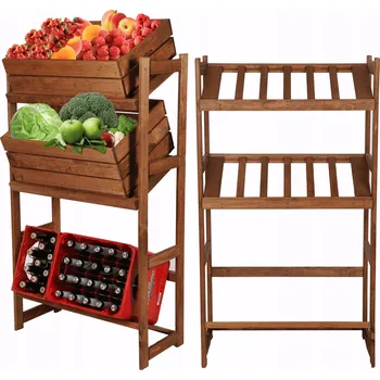 Dílenský regál Dřevěný skladový regál Wamar-Sosenka 124,2 x 70 x 33 cm, nosnost až 50 kg na polici