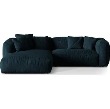 Pohovka Tmavě modrá sametová modulární rohová pohovka (levý roh/s lenoškou) Martina – Micadoni ID_1722950