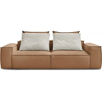 Pohovka Hnědá pohovka z imitace kůže 260 cm Boheme – Bobochic Paris ID_1713798