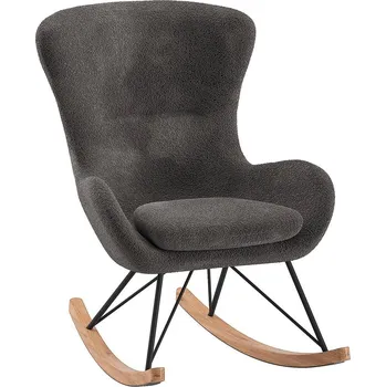 dětské křeslo Šedé houpací dětské křesílko z textilie bouclé ROCKY – Vipack ID_1638468