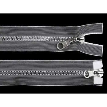 Zip Zip kostěný 5 mm dělitelný 2 jezdce / dvoucestný 50 cm transparentní - transparent