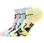 3PACK dámské kotníkové ponožky Boma - Piki 55, kočky, mix A Barva: Mix barev, Velikost: 39-42