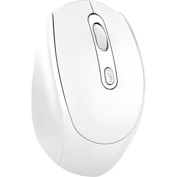 Myš Bluetooth / USB-A bezdrátový přijímač - USB-C nabíjení - tichá tlačítka - bílá