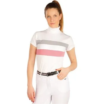 Dámské závodní triko Litex, bílo-šedo-růžové - vel. M