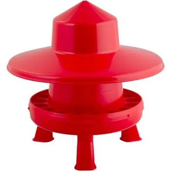 krmítko pro hospodářská zvířata Poloautomatické krmítko pro slepice s nožičkami a ochranou proti dešti, červené, 4 kg