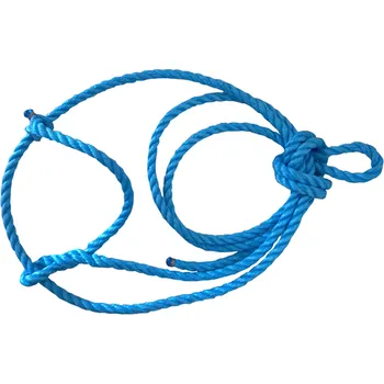 Ohlávka pro skot - provazová s vodíkem 3 m, mix barev - modrá