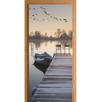 Fototapeta Samolepka na dveře fólie molo ráno u jezera