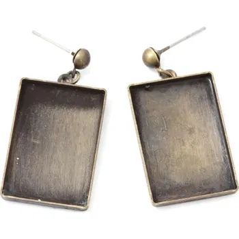 Náušnice Crystal-ZONE Náušnice Rectandle 24/16mm staré zlato