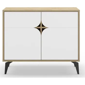 Komoda Skříňka v dekoru dubu v bílo-přírodní barvě 95x79 cm Nola – Marckeric ID_1597544