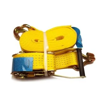 Upínací popruh OVASLING OVASLING, typ 5002 dvoudílný upínací pás s hákem IHD, l=4m, š.50 mm, 2500 daN, žlutý