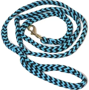 Vodítko pro psa Pletené vodítko ManMat, 2,5 m - černo-tyrkysové