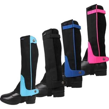 Chapsy Dětské minichapsy QHP, velurová kůže, barevné - černo-tyrkysové - 6 let