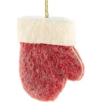 Vánoční ozdoba Červená vánoční ozdoba na stromeček 9x3x11 cm - sada 24 ks