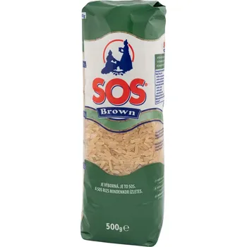 Rýže SOS Brown rýže hnědá Parboiled 500 g