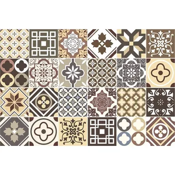 Samolepící dekorace Sada 24 nástěnných samolepek Ambiance Kenjito, 15 x 15 cm ID_1435709