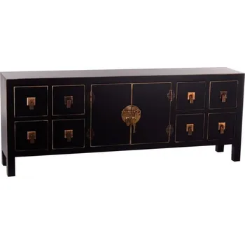 Komoda Černá nízká komoda 130x50,5 cm Oriente – Ixia ID_1667896