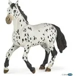 Plastový koník Papo - strakatý, černý Apallosa