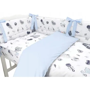 Příslušenství pro dětskou postel a kolébku 3dílná sada Mantinel s povlečením, New Love Baby, modrá, 120x90