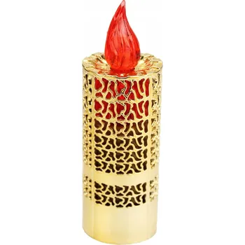 Svíčka Ażurowá LED Lampa Zlatá - Elektrická Svíčka, Elegantní Design, Atmosféra