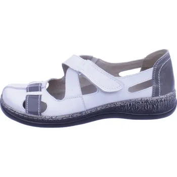 Dámské mokasíny OBUV JANA ČR Boty JANA 443 bílo/šedé letní mokasíny kožené Velikost: 39