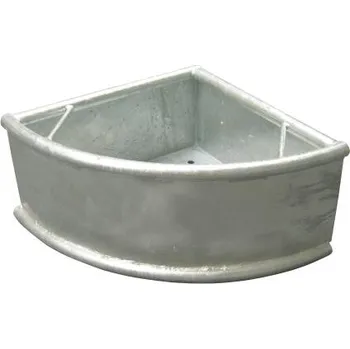 krmítko pro hospodářská zvířata Žlab rohový, kovový, pozink, 35 l