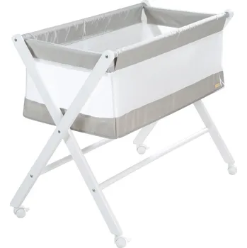 Kolébka pro miminko Bílá skládací kolébka na kolečkách 90x45 cm – Roba ID_1579098