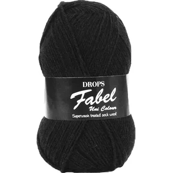 Příze Příze DROPS Fabel Unicolor 400 - černá