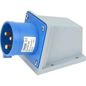 Elektrická zásuvka Tracon TICS-523 Nástěnná průmyslová přívodka 32A, 250V, 2P+E, 6h, IP44 (Tracon TICS-523)
