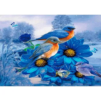 Diamantové malování Titanum Diamantové malování, obrázek, MODŘÍ PTÁČCI, 30x40cm, 1 bal.