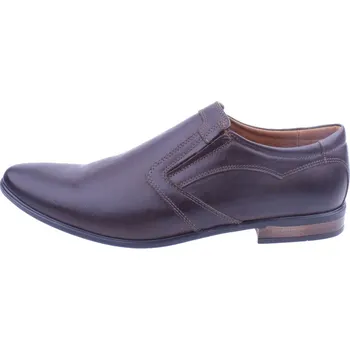 Pánské polobotky OBUV JANA ČR Pánské kožené polobotky 1035 tm. hnědé Velikost: 45